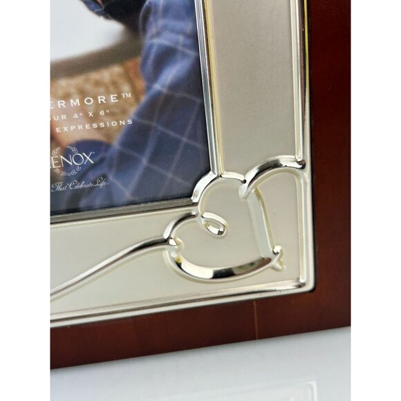 Lenox Forevermore Bookshelf Photo Album Wood Silver Tone Hearts Storage READ - Picture 4 of 16